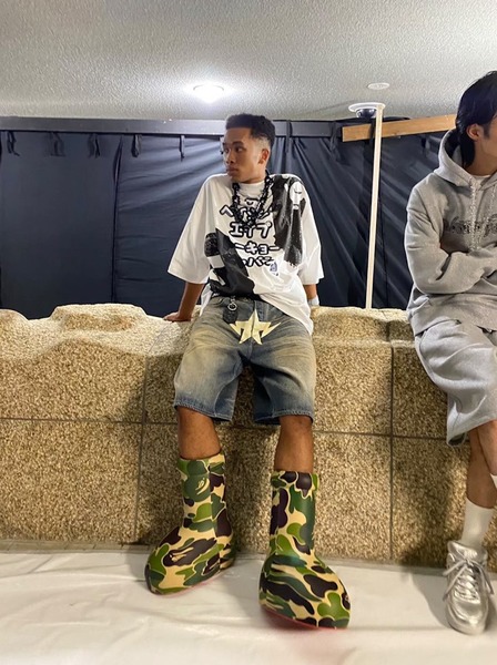 Bape Designs Own MSCHF Big Red Boots for Tokyo Fashion Week Grailify